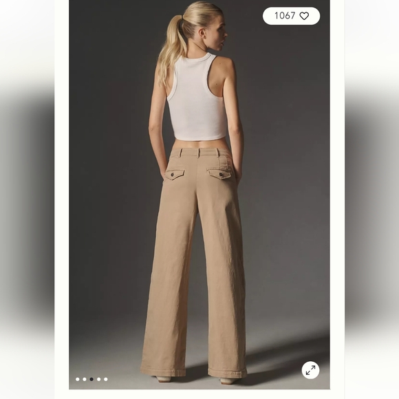 Anthropologie Maeve Oversized Wide-Leg Chino Pants - Picture 3 of 10